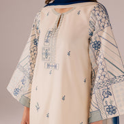 Skylight - Premium Offwhite Embroidered - READY TO WEAR - LAWN 2PC SET