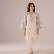 Skylight - Premium Offwhite Embroidered - READY TO WEAR - LAWN 2PC SET