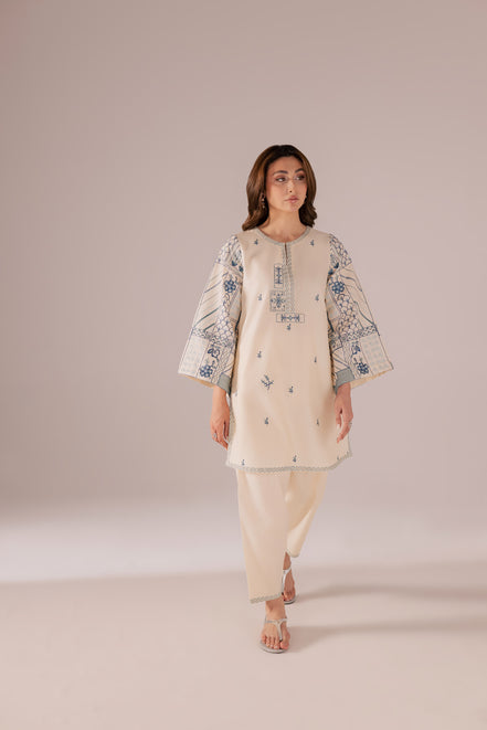 Skylight - Premium Offwhite Embroidered - READY TO WEAR - LAWN 2PC SET
