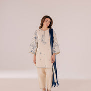Skylight - Premium Offwhite Embroidered - READY TO WEAR - LAWN 2PC SET